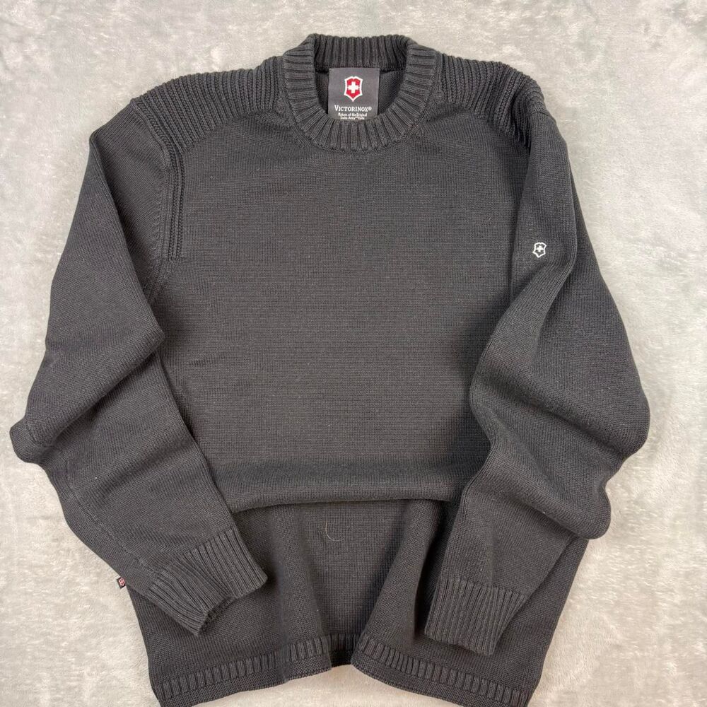 Victorinox Men's Black and Grey Jumper